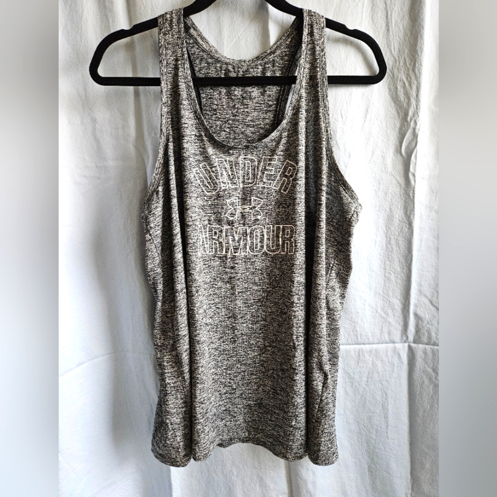 Under Armour HeatGear Racerback Tank in Spacedye Gray - Size XL (approx)